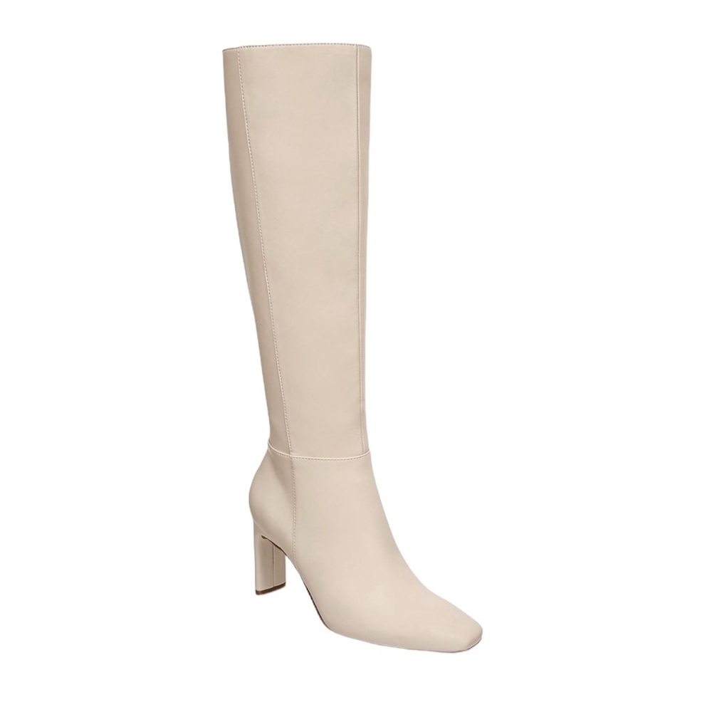 Alfani Women's Bone White Tristanne Wide-calf Knee High Dress Boots Size 9.5
